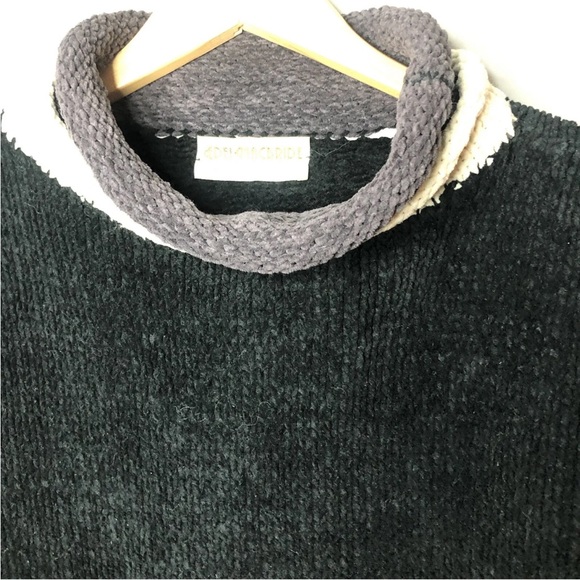 EDEL MACBRIDE Sweater Ireland Hand Made High Roll Neck Chenille Knit Black Large - Picture 6 of 16